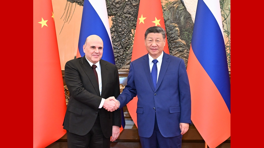 習(xí)近平會(huì)見(jiàn)俄羅斯總理米舒斯京